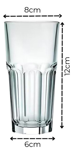 Jogo De Copos 6 Un Vidro Transparente 350ml Bebidas