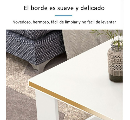 Mesa De Centro 120 Cm Mesa Auxiliar De Madera Moderna Blanco