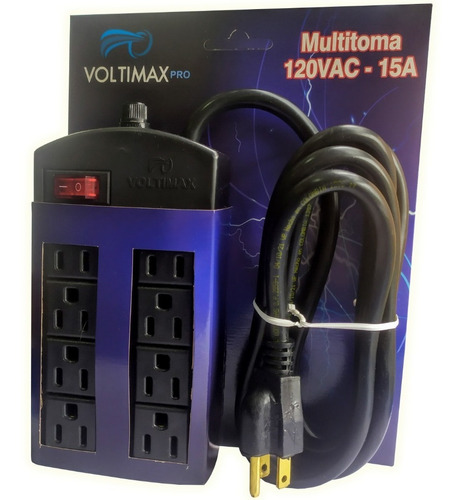 Multitoma Eléctrico Con Supresor De Picos 8 Tomas / 3 Mts