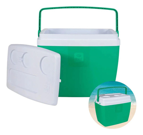 Cooler Caixa Térmica 36l Para Camping Ar Livre E Praia Verde