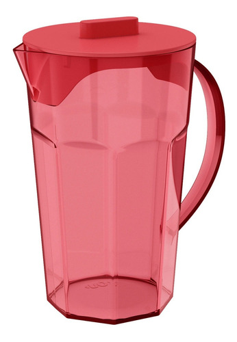 Jarra De Plástico 1,8l Drink Multiuso Elegante Martiplast Cor Vermelho