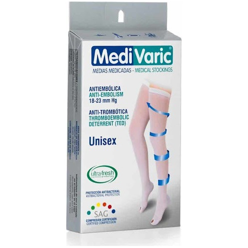 Medias Antiembolica Muslo Blanco 18-23 Mmhg Medivaric Unisex