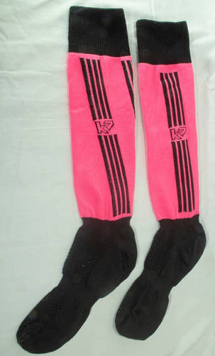 Medias Largas Futbol Hockey Rugby Combinadas Fucsia Negro