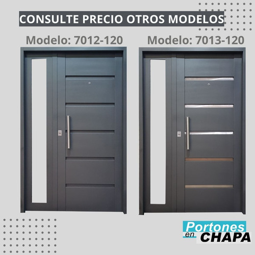 Puerta De 1.20 X 2.00 Exterior Con Postigo Fijo Decorado Blanco
