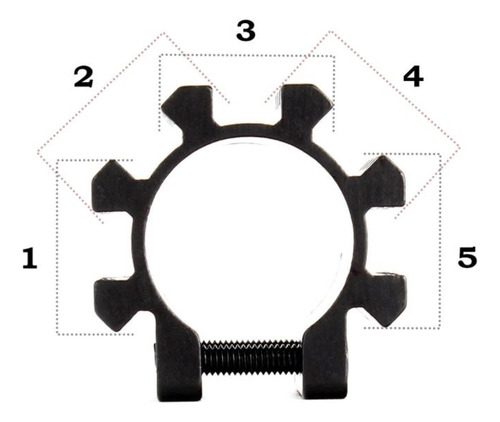 Adaptador De Tubo 1 Con 5 Rieles 20mm