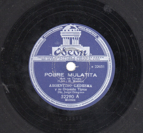 Disco Past Arg. Ledesma- F.canaro - Baldosa Floja L42) (Usado)