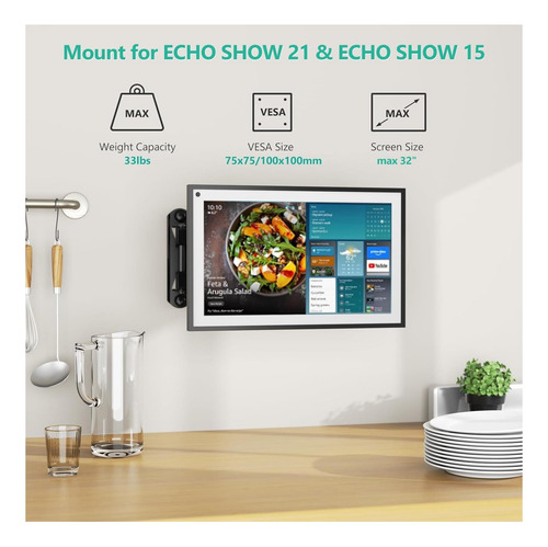 Wali Mount For Echo Show 21, Echo Show 15, Soporte De De Con