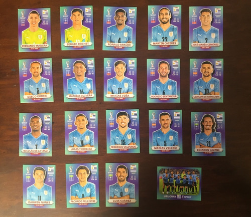 Figuritas Mundial Qatar 2022 Uruguay Completo (versión Azul)