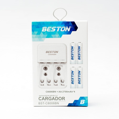 Baterias Beston 3000 Mah Aa Recargable X 4 Pack + Cargador