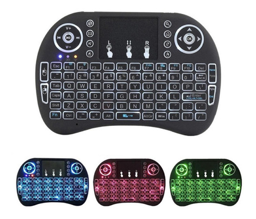 Mini Teclado Inalambrico Touchpad Iluminado Smart Tv Xbox Pc