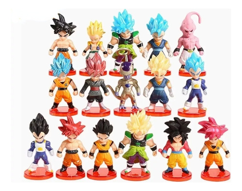 Dragon Ball Miniatura Juguete Coleccionable 7 Cm, 16 Piezas