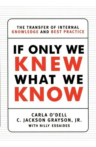 If Only We Knew What We Know, De C. Jackson Grayson. Editorial Simon & Schuster, Tapa Blanda En Inglés