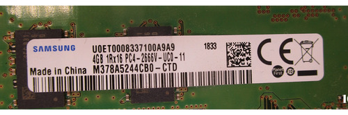 Memoria Ram Samsung 4gb 1rx16 Pc4-2666v-uc0-11 Ddr4 Dimm (Usado)