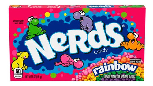 3 Pzas Caramelo Macizo Nerds Rainbow Con Sabor A Frutas 141