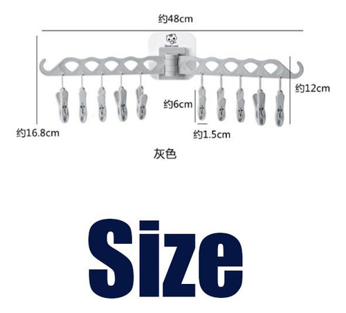 Perchero Pinza Plegable, Percha 10 Clip Para Gris