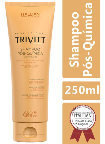  Shampoo Pós-química Uso Frequente Trivitt 250ml Original