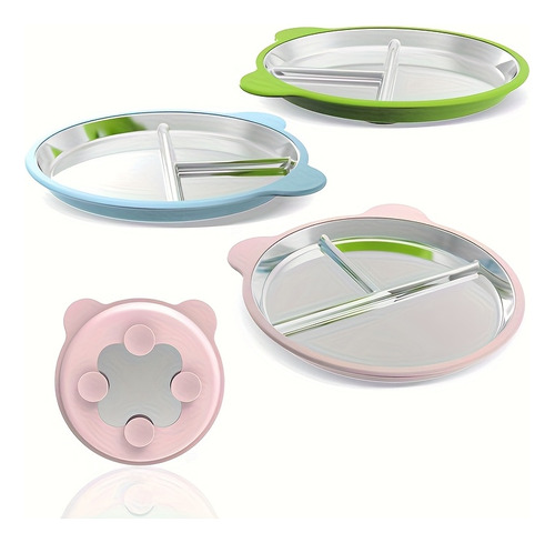 Plato De Acero Inoxidable 304 Con Base De Silicona