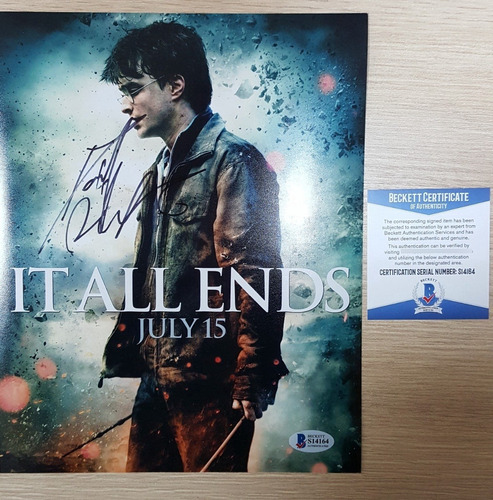 Harry Potter - Poster Autografado Por Daniel Radcliffe - 2