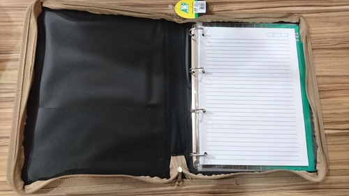 Caderno Fichário Universitário Fem Zíper Bege Acp