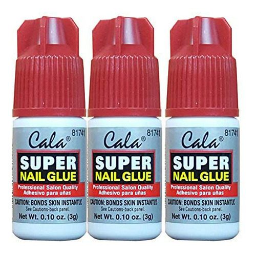 3 Botellas Super Nail Glue Profesional Salon Calidad, Rápido