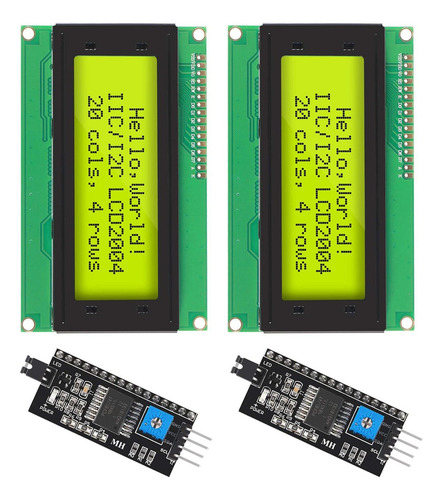 Módulo Lcd 2004 I2c Dorhea 20x4 Verde Con Adaptador