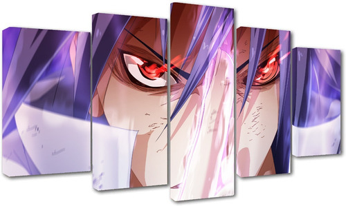 5 Cuadros Canvas Sasuke Sharingan Rinnegan Lightning Anime 