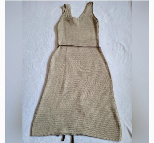 Vestido De Hilo Soft Surroundings Beige L Nuevo C Etiqueta 