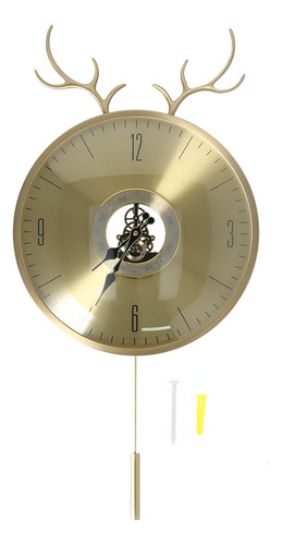 Reloj Redondo Nórdico De Pared Con Forma De Cabeza De Ciervo