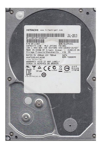 Disco Duro Interno 1 Tb Para Pc O Dvr Marca Hitachi Sata