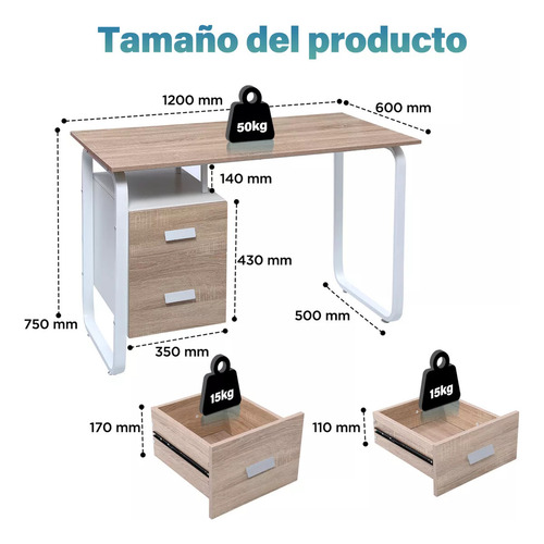 Guogo Mesa De Estudio De Oficina Minimalista Escritorio Con Dos Cajones Estudio Para Oficina En Casa Escritorios Modernos Escritorio Blanco