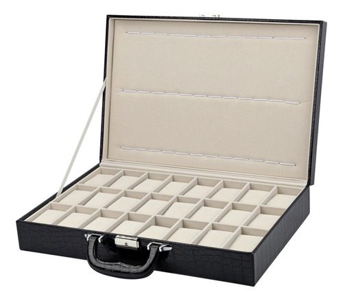 Caja De Reloj Portátil Grande De 36 Ranuras Para Hombres,