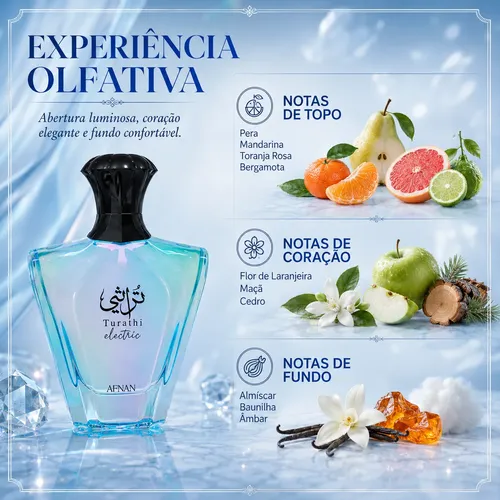 Perfume Unissex Afnan Turathi Electric 90ml Eau De Parfum Original