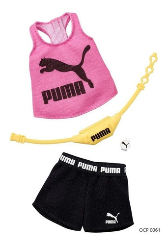 Barbie Roupa Acessórios Regata Puma Rosa Ms