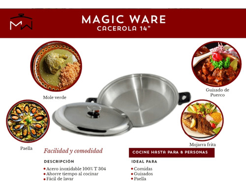 Cacerola De 14  Magic Ware, Envío Gratis Y Msi