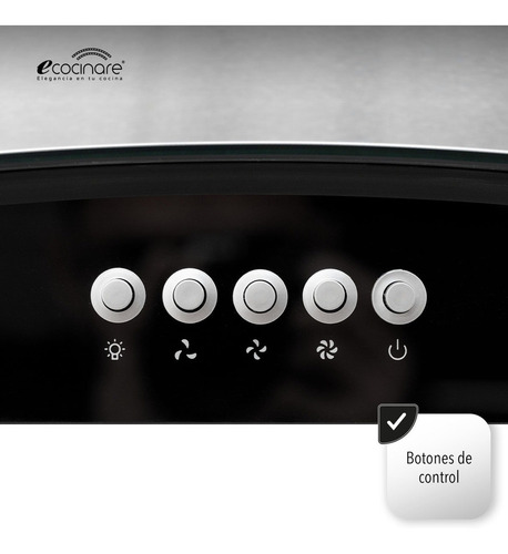 Imagen 6 de 8 de Campana De Cocina 60cm Para Pared Extractora Y Purificadora