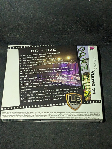 Cd La Barra En El Gran Rex + Dvd Sellado Supercultura