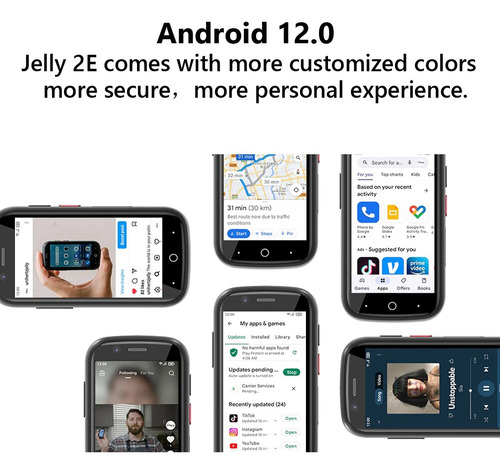 Imagen 3 de 7 de Mini Smartphone Android 12 Desbloqueado, 4 Gb, 64 Gb, 4g, Te