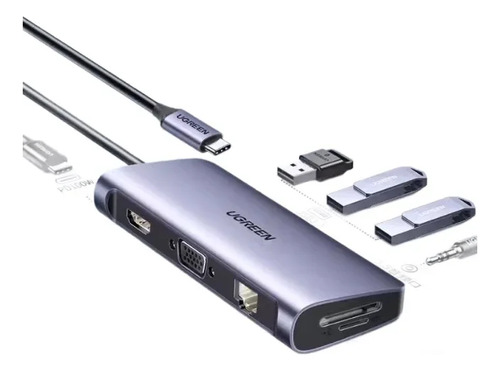 Hdmi Hd Deep Space Grey 5 Em 1 70495 - Encaixe Ugreen Typec