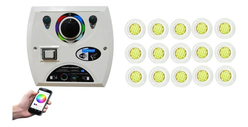Kit 1 Comando Four Fix Wi-fi + 15 Led Smd 5w Rgb Sodramar