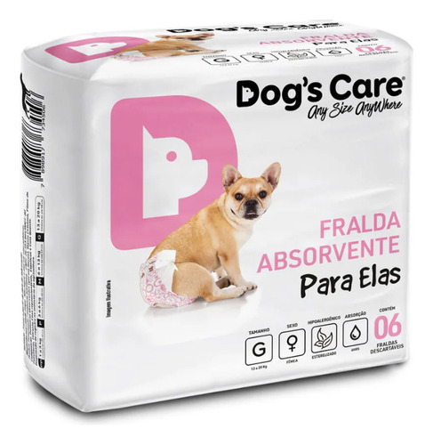Pañal Perro Dog Care Mascotas Absorbente Celo Hembra G