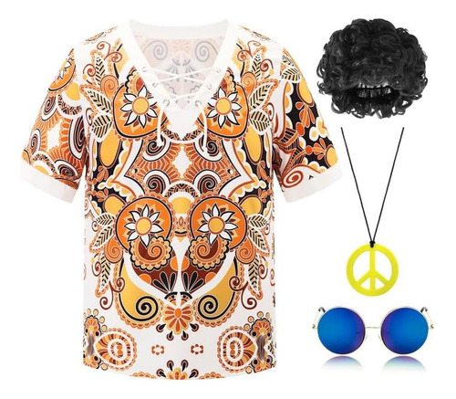 Disfraz De Hippie De Los Años 70 Para Hombre, Traje De De 4