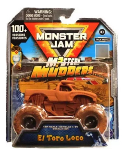  Monster Jam Esc 1:64 Mistery Mudders Toro Loco Auto Barro