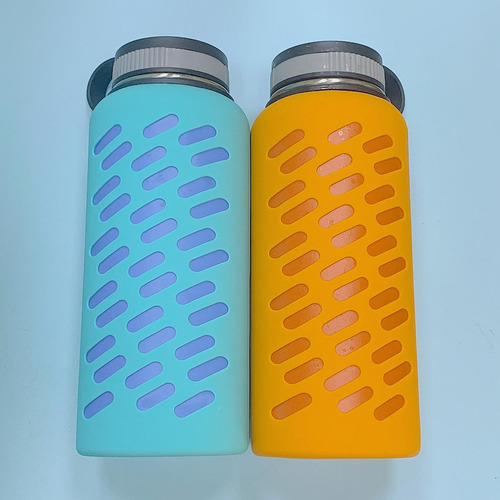 Botella De Agua De Vidrio Funda Protectora De Silicona Funda