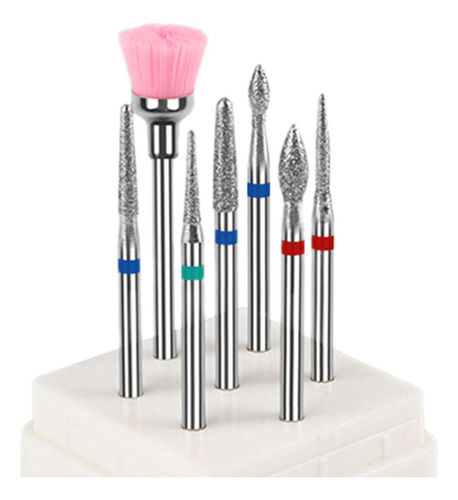 Juego De 7 Puntas Para Uñas, Puntas Para Cutículas, Acero
