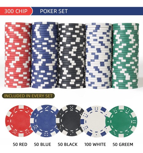 Juego De Fichas De Poquer Para Texas Holdem, Blackjack, T...