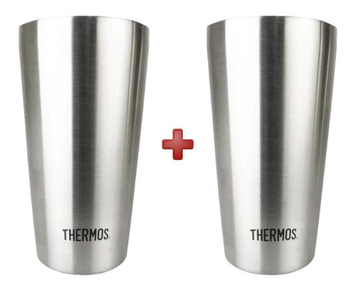 Kit 2 Copos De Cerveja Thermos Térmico Dublin Inox 300ml Cor Cinza Liso