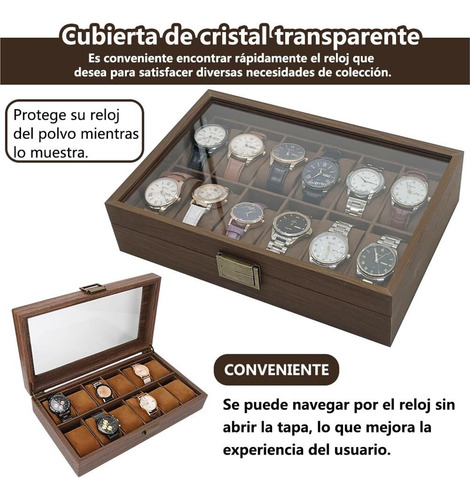 Caixa De Embalagem De Relógio, Com 12 Compartimentos