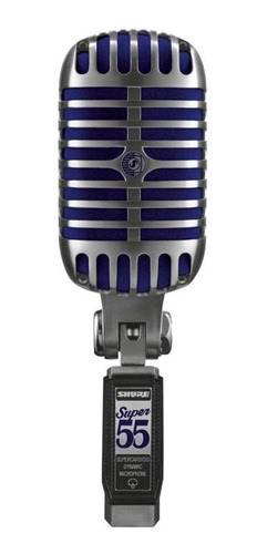 Micrófono Shure Super 55 dinámico cromado/azul
