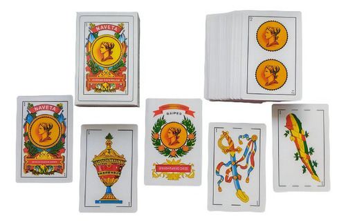 5 Juegos De Cartas Mazo X 50 Naipes Españoles Plastificadas