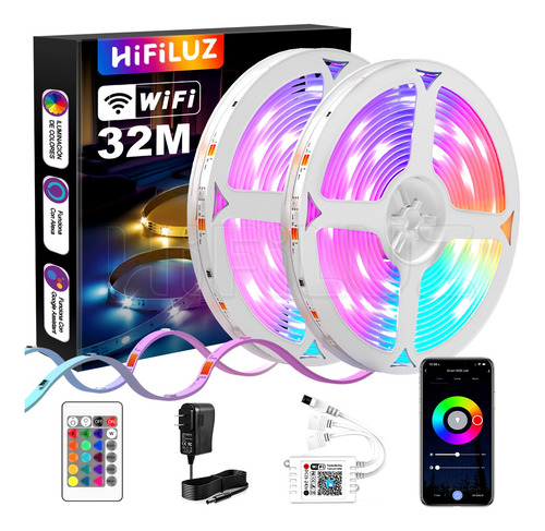 Tira De Luces Led 32m Wifi Rgb Luces Led Alexa App Control